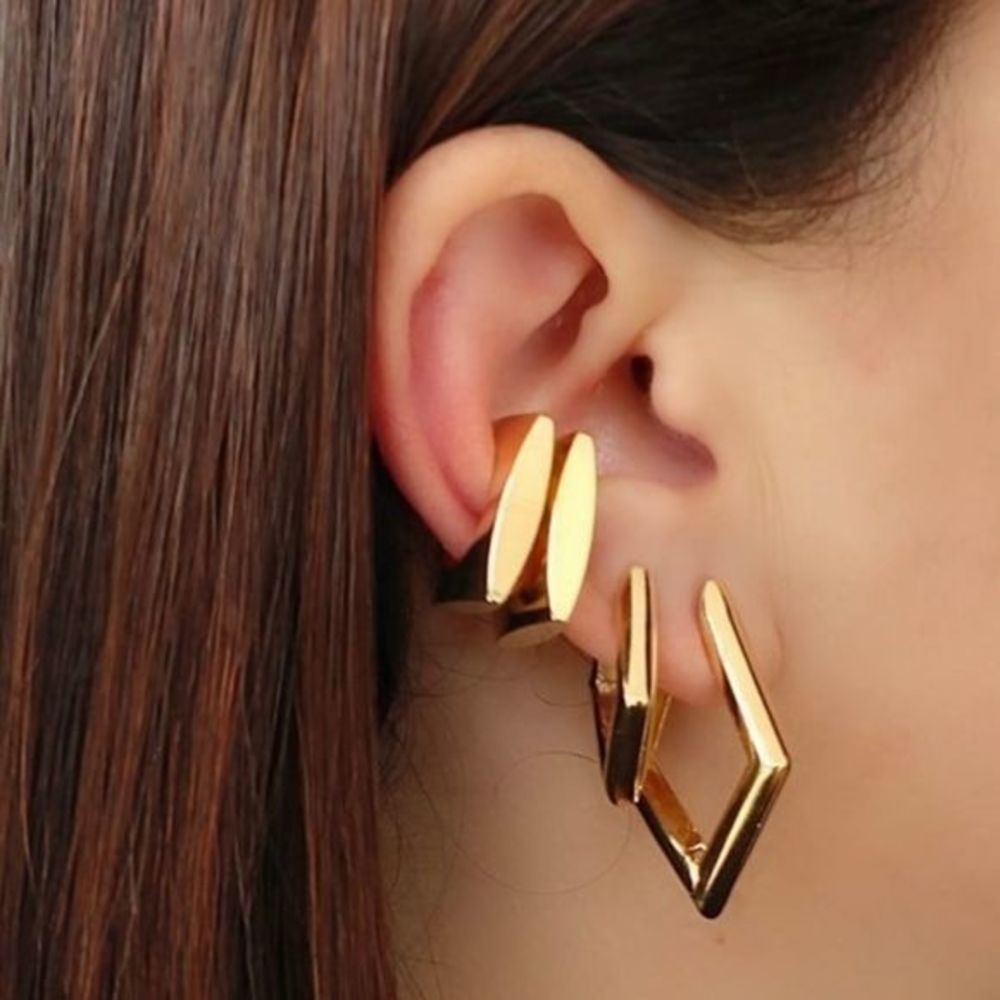 Gold Fill Geometric Tube Hoops